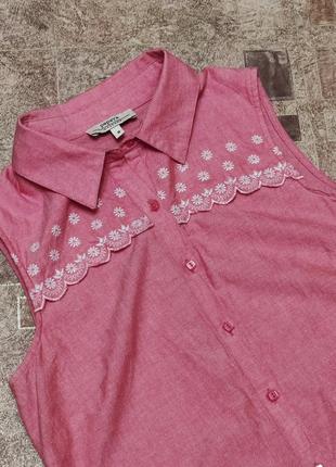 Розовая котоновая блузка вышивка с 445 фото
