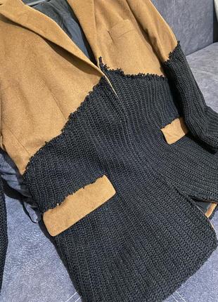 Піджак жакет теплий в стилі деконструктивизм світер пиджак2 фото