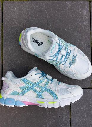 As009 кроссовки в стиле asics gel kahana 8 white blue1 фото