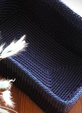 Вязаная корзина для одежды, полотенец, журналов и т.д.