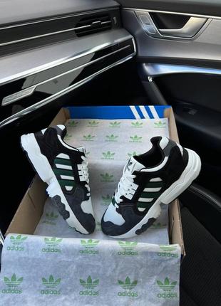 Мужские кроссовки adidas originals zx torsion white green4 фото