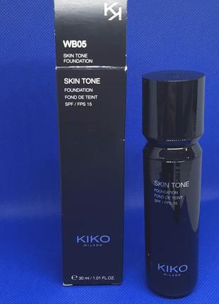 Тональний крем флюїд kiko skin tone foundation wb052 фото