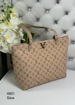 Жіноча стильна та якісна сумка з еко шкіри бежева5 фото