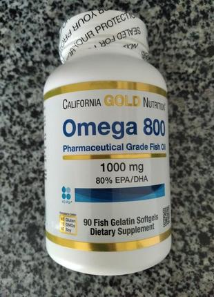 Омега 800 риб'ячий жир california gold nutrition, 90 капсул