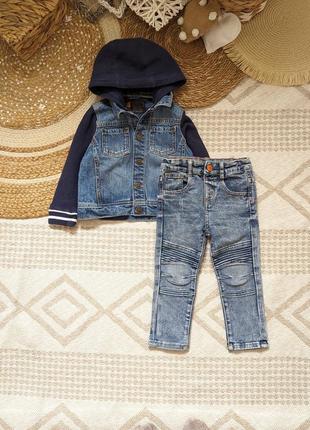 Джинсовка джинсова куртка next джинси штани на 2-3 роки 92-98 см на хлопчика2 фото