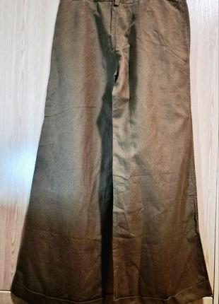 ❤ крутые натуральные брюки палаццо штаны цвета тауп4 фото
