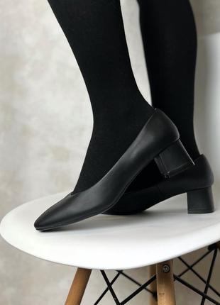Туфлі marks & spencer m&s квадратні підбори базові екошкіра розмір 40 матові на широку ногу wide fit зручний підйом5 фото