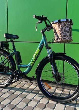 Электровелосипед cubic-bike electric 26" зеленый 500ватт 10.4 ач 48в в багажнике