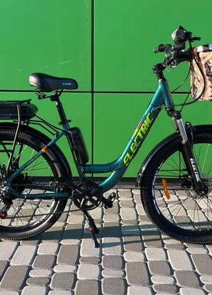 Електровелосипед cubic-bike electric 26" зелений 500ват 10.4 а·год 48 в у багажнику2 фото