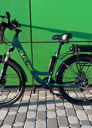 Електровелосипед cubic-bike electric 26" зелений 500ват 10.4 а·год 48 в у багажнику3 фото