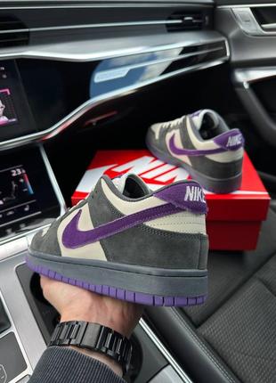 Мужские кроссовки nike sb dunk low x otomo katsuhiro grey purple9 фото