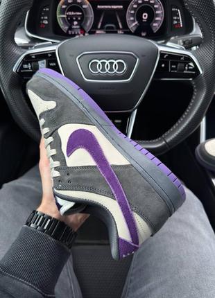 Мужские кроссовки nike sb dunk low x otomo katsuhiro grey purple6 фото