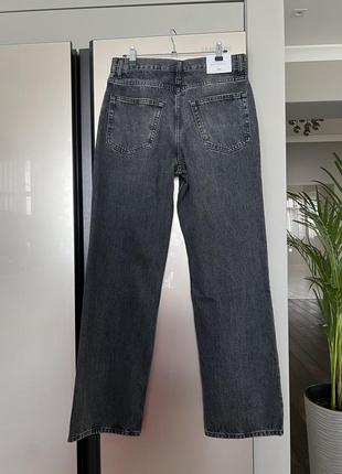 Новые серые прямые джинсы zw collection zara со стразами размер 388 фото