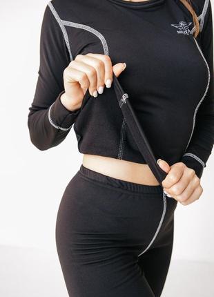 Термобілизна жіноче спортивне тепле комплект термобілизни зимовий чорного кольору і8 фото