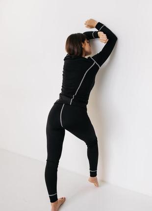 Термобілизна жіноче спортивне тепле комплект термобілизни зимовий чорного кольору і3 фото