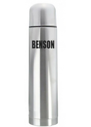 Термос з нержавіючої сталі вакуумний з чохлом benson bn-053 1 л.