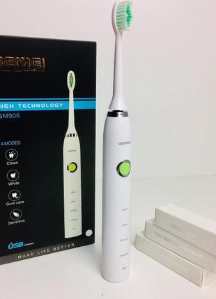 Электрическая зубная щетка gemei gm-906 на аккумуляторе2 фото