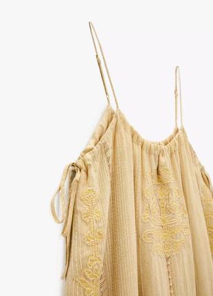Довга сукня zara вишивана плаття сарафан5 фото