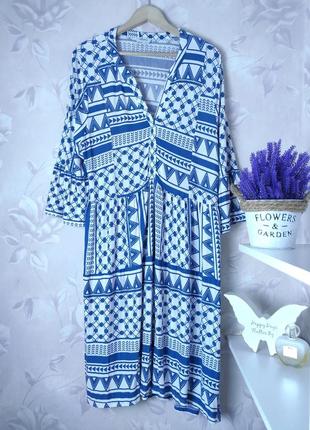 Трикотажна сукня плаття сарафан квітковий принт віскоза1 фото