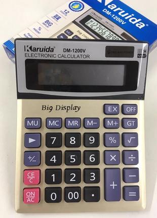 Калькулятор dm-1200v великий дисплей і великі кнопки фінансовий1 фото