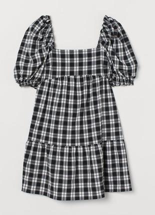 Платье ампирного силуэта для женщины h&m divided 0903868-001 s черный, белый