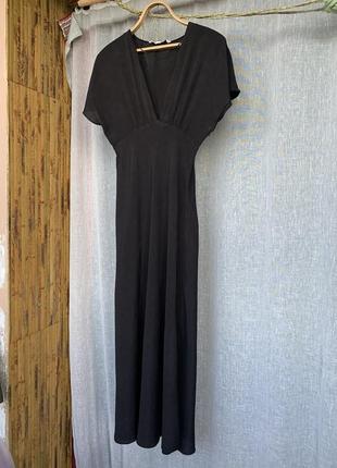 Черное длинное платье zara