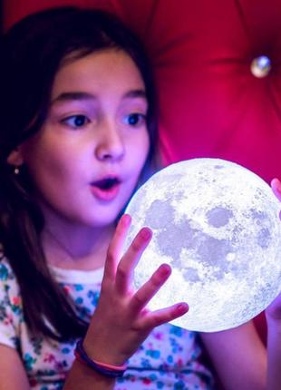 Настольный светильник с 3d эффектом moon light lamp ночник луна4 фото