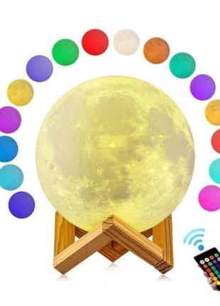 Настольный светильник с 3d эффектом moon light lamp ночник луна6 фото