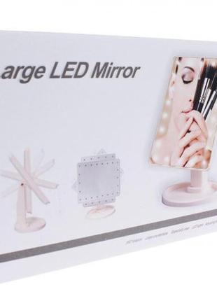 Косметичний настільне дзеркало для макіяжу 22 led на батарейках7 фото