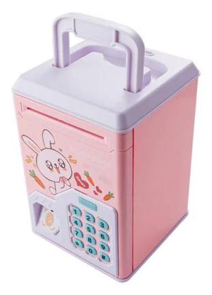 Електронна скарбничка сейф заєць дитячий банкомат кролик відбиток2 фото