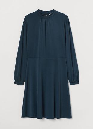 Платье с вырезом сзади для женщины h&m 0912095-006 s темно-синий