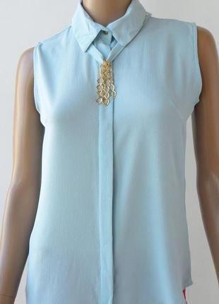 Стильна блакитна блуза 48 розмір (42 євророзмір).3 фото