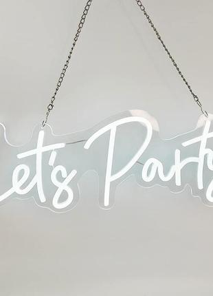 Свет для дня рождения 21x9 в неоновой вывеске lets party, гибкий светодиодный силиконовый неоновый свет