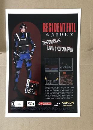 Плакат постер biohazard gaiden resident evil gbc для інтер'єру...