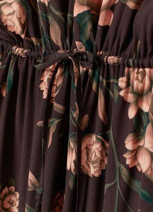 Платье из креповой ткани для женщины h&m 0832095-001 s коричневый3 фото