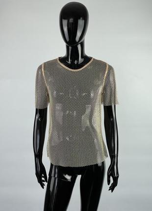 Сеточный топ футболка со стразами sunday in brooklyn mesh y2k