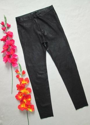 Шикарные фирменные стильные модные укороченные брюки скинни эко замш zara оригинал3 фото