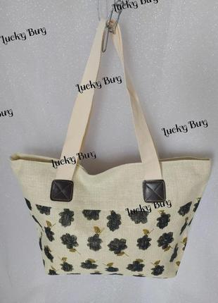 Сумка соломка з квітами 2