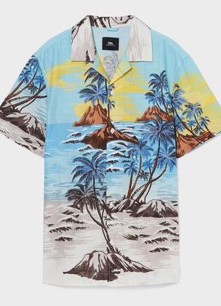 Брендовая гавайская рубашка c&a germany хлопок этикетка
