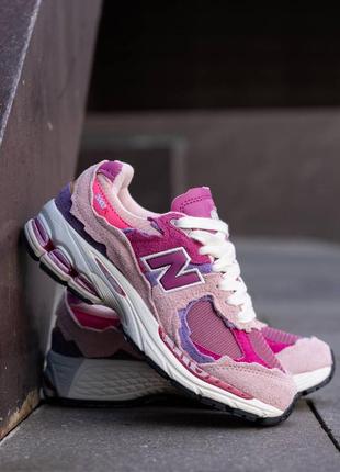 Nb035 кроссовки в стиле new balance 2002r pink violet2 фото