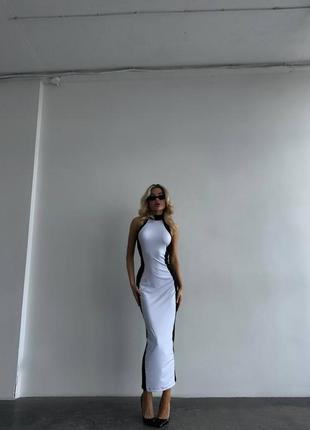 Длинное платье с эффектом уменьшения объема6 фото