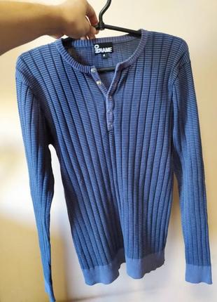 Пуловер кофта свитер голубой синий котон трикотаж 46 - 48 р s - m1 фото