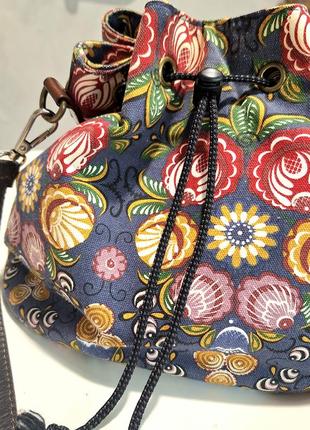 Текстильная сумочка с цветочным принтом2 фото