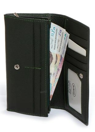 Женский кошелек кожаный classic dr. bond w502 green3 фото