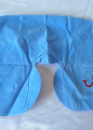 Подушка для шеи дорожная,синяя и голубая2 фото