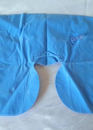 Подушка для шеи дорожная,синяя и голубая3 фото