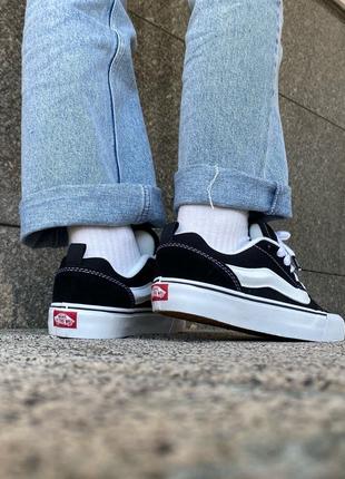 Стильные кеды vans knu skool black white7 фото