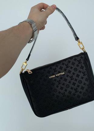 Стильний жіночий чорний клатч louis vuitton