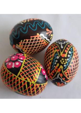 Великодні яйця 3 штуки дерев'яні