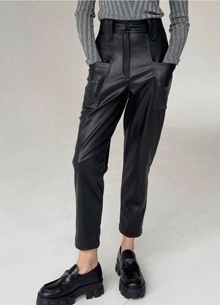 Женские брюки из еноко-кожи4 фото